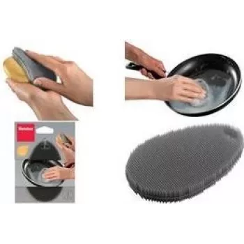 Metaltex silikonska goba za čiščenje, ovalna, siva, prožna, 1 kos 297615000