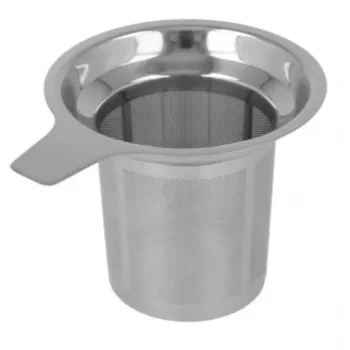 Metaltex veliko cedilo za čaj, nerjavno jeklo, lasersko izrezan mikroperforiran filter, se prilega skodelicam in vrčkom 253835010