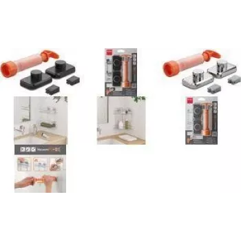 Metaltex VacuumFix komplet kavljev krom plastika montaža brez vrtanja – 1 komplet 404999000