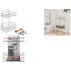 Metaltex Reflex LUXY dvojno držalo za brisače s polico, pritrditev s priseskom VacuumFix, srebrno 403342000