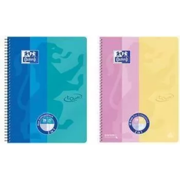 Oxford Collegeblock DUO Touch A4+ roza/rumen – 80 listov črtast z ovitkom Soft-Touch 400207175