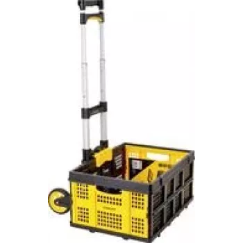 Stanley SXWTD-509 zložljiv ročni voziček in 25kg zložljiva košara komplet, 60kg nosilnost, aluminij, črno-rumen