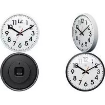 NEXTIME NXT stenska ura s kvarcem 260 mm bel številčnica črne številke plastično ohišje 7308WI
