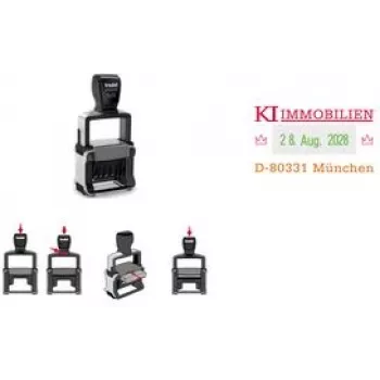 Trodat Professional 4.0 5430 samobarvni datumski žig z kuponom za individualno tekstovno ploščo, 3 vrstice, 49x28 mm, črn 121362