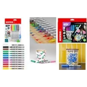 Kores Kreative akrilni markerji, set 12 kosov, različne barve, tekoče akrilno črnilo, Shake & Paint, brez črpanja, okrogla konica, M25121