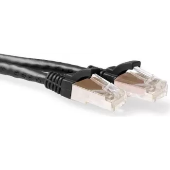 ACT 15m LSZH S/FTP CAT6A patch kabel brez zaskočke, črn (FB7915)