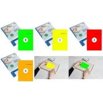RILLPRINT B84023 fluorescentne samolepilne etikete A5 210 x 148 mm zelene 1 list