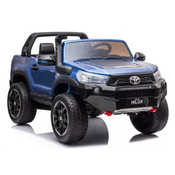 LEAN CARS Toyota Hilux DK-HL850 električni avtomobilček za otroke, lakirano moder, 4x4, 2-sedež, daljinsko upravljanje, LED luči, MP3, Bluetooth