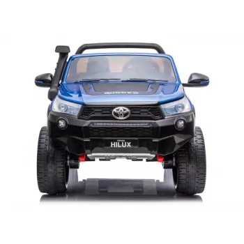LEAN CARS Toyota Hilux DK-HL850 električni avtomobilček za otroke, lakirano moder, 4x4, 2-sedež, daljinsko upravljanje, LED luči, MP3, Bluetooth