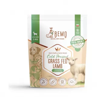 BEMO hladno stisnjeno jagnje iz pašne reje – suha hrana za pse – 3kg
