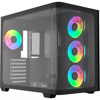 Ocypus Iota C70 Curve ARGB Digital črno ohišje za PC srednje velikosti, 270° panoramsko kaljeno steklo