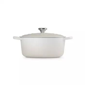 LE CREUSET okrogla pekač iz emajlirane litine 34cm 12L kremna
