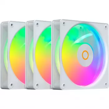 OCYPUS Gamma F12 Elite ARGB beli obrnjeni 3 kos 120 mm PWM ventilatorji za ohišje računalnika
