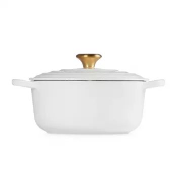 LE CREUSET litoželezen lonec okrogel 24cm, 4,2L, bel