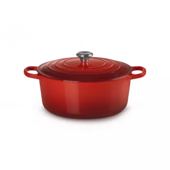 Le Creuset okrogla litoželezna posoda 34cm, 12L, rdeča