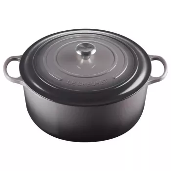 LE CREUSET litoželezna okrogla posoda 34cm, 12L, siva