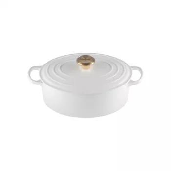 LE CREUSET emajlirana litoželezna ovalna pekača 27 cm 4,1 L bela