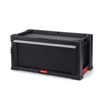 KETER DIY skrinja za orodje z 1 predalom, 56.2x28.9x26.2 cm, jeklo, črna z rdečimi poudarki