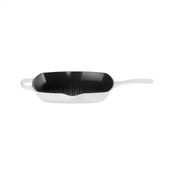 Le Creuset litoželezna kvadratna žar ponev 26x26cm bela