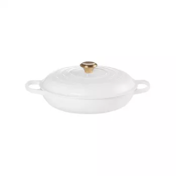 LE CREUSET plitva litoželezna posoda 30cm, 3,5L, bela