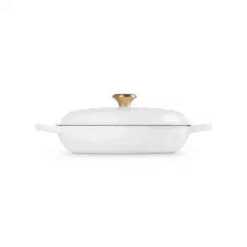 LE CREUSET plitva litoželezna posoda 30cm, 3,5L, bela