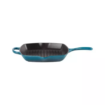 Le Creuset litoželezna kvadratna žar ponev 26x26cm modra