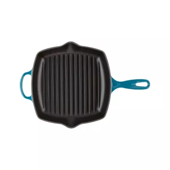Le Creuset litoželezna kvadratna žar ponev 26x26cm modra