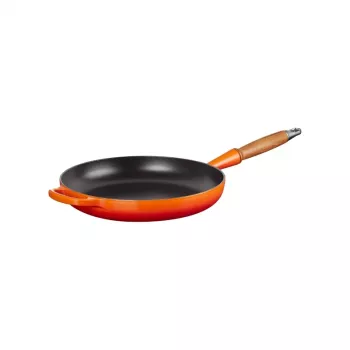 Le Creuset litoželezna ponev z lesenim ročajem 28 cm Volcanic Orange