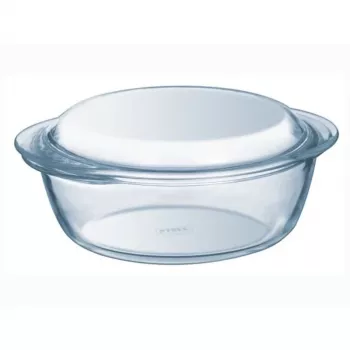 Pyrex Essentials 3L okrogla steklena posoda s pokrovom, borosilikatno steklo, Ø22cm