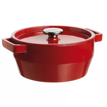 Pyrex litoželezna okrogla posoda za pečenje 2,2L, Ø20cm, rdeča
