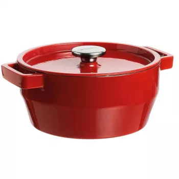 PYREX litoželezen lonec 6,8L, okrogel 28cm, rdeč