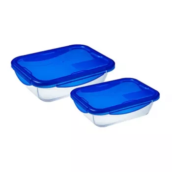 PYREX Cook&Go steklena posoda s pokrovom set 2 kosov