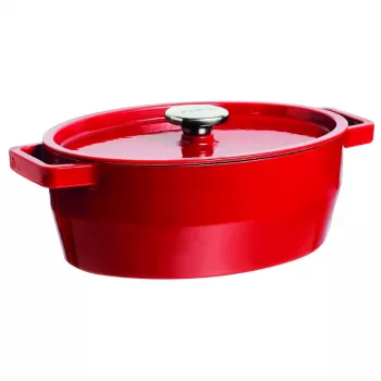 Pyrex litoželezna pekač ovalen 3,8L rdeč 29x21cm