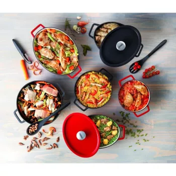 Pyrex litoželezna pekač ovalen 3,8L rdeč 29x21cm