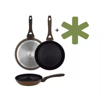 NEWILL Natura indukcijska ponev 24 cm z zaščitnim robom, rjava