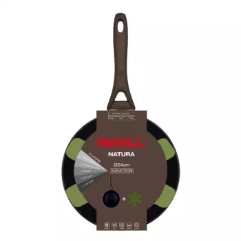NEWILL Natura indukcijska ponev 24 cm z zaščitnim robom, rjava