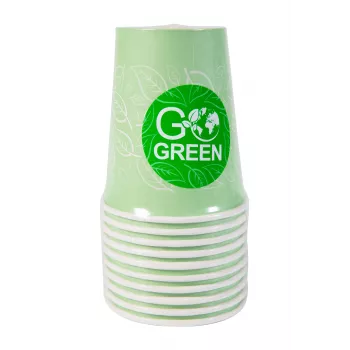 GOGREEN kompostljiv piknik set posode za 4 osebe, 24 delov, rastlinski, naravno bel