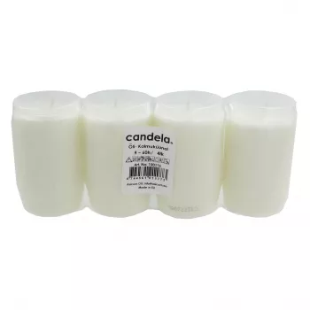 CANDELA grobe sveče oljni komplet s 4 kosi, čas gorenja ~60h, bele