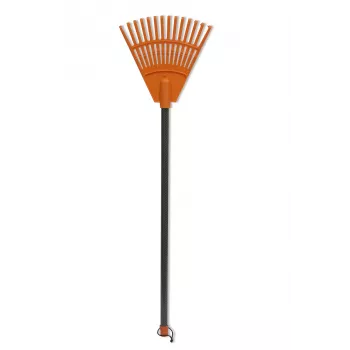 HORTUS majhne ročne grablje z ročajem, oranžne, glava 20 cm, 14 zob