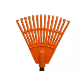 HORTUS majhne ročne grablje z ročajem, oranžne, glava 20 cm, 14 zob