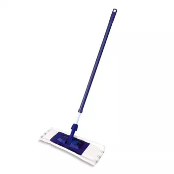 YORK Smart ploščati brisalec 45x15 cm s teleskopsko palico 74-130 cm, mikrofibra, sivo/modro