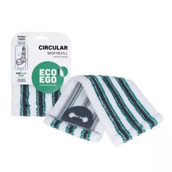 Eco Ego zamenljiva prevleka za mop iz mikrovlaken za rotacijske mope, 350 mm, bela