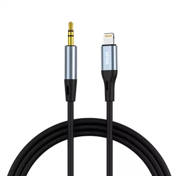 VIPFAN L05 Lightning na 3,5 mm AUX avdio kabel, 1 m, siv