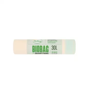 BioBag kompostirne vrečke za smeti z vrvico 30L, 10 kosov na zvitek, 50x60 cm, zelene