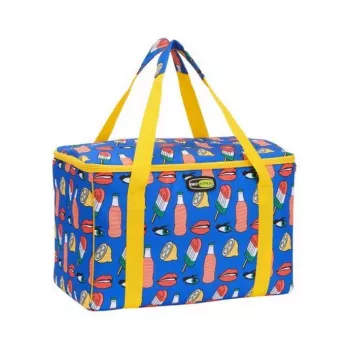 GIOSTYLE termo torba Evo Square mešane barve, zelena/rdeča/modra z dekoracijo, 15 L