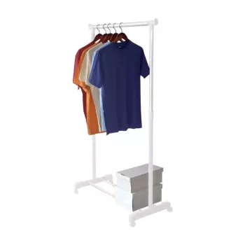 ORDINETT Deluxe stojalo za oblačila belo 88x43x98-175cm