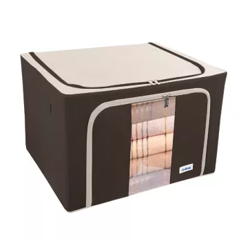 ORDINETT tekstilna škatla L 50x40x32 cm sortirana – zložljiva škatla za shranjevanje s pokrovom in ročaji, 64 L