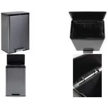 Rubbermaid Elite 45L smetnjak s pedalom iz nerjavnega jekla, pravokoten, odporen na prstne odtise 2112520