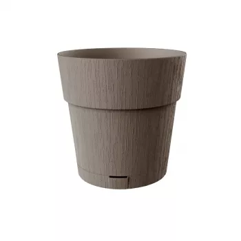 STEFANPLAST Ethica cvetlični lonec s podstavkom, 25x25 cm, rjav, 8,5 L, reciklirana plastika