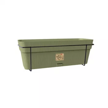 STEFANPLAST balkonski set s samodejnim sistemom zalivanja in kovinskim držalom 50x18x17 cm zelen